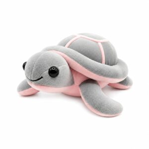 Tortoise, Plush Sea Turtle Soft Toy, Grey and Pink, 22 cm, Stuffed Animal for Kids, Modern Style, Unisex Children, for Kids Playing, Decoration and Gifting Purpose